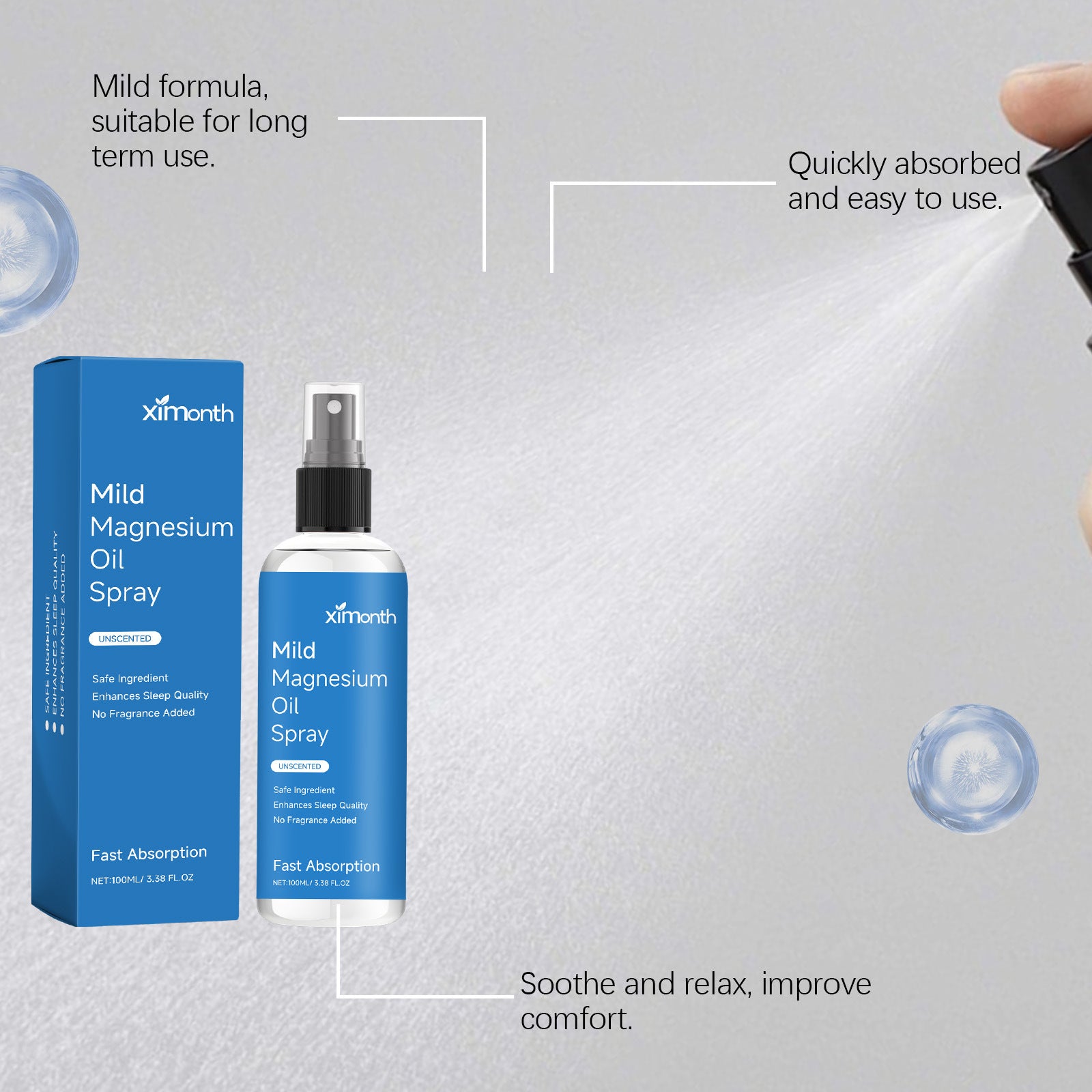 Night Care Relieve Discomfort Sleep Essential Oil Sprayبخاخ زيت عطري للعناية الليلية لتخفيف الانزعاج أثناء النوم