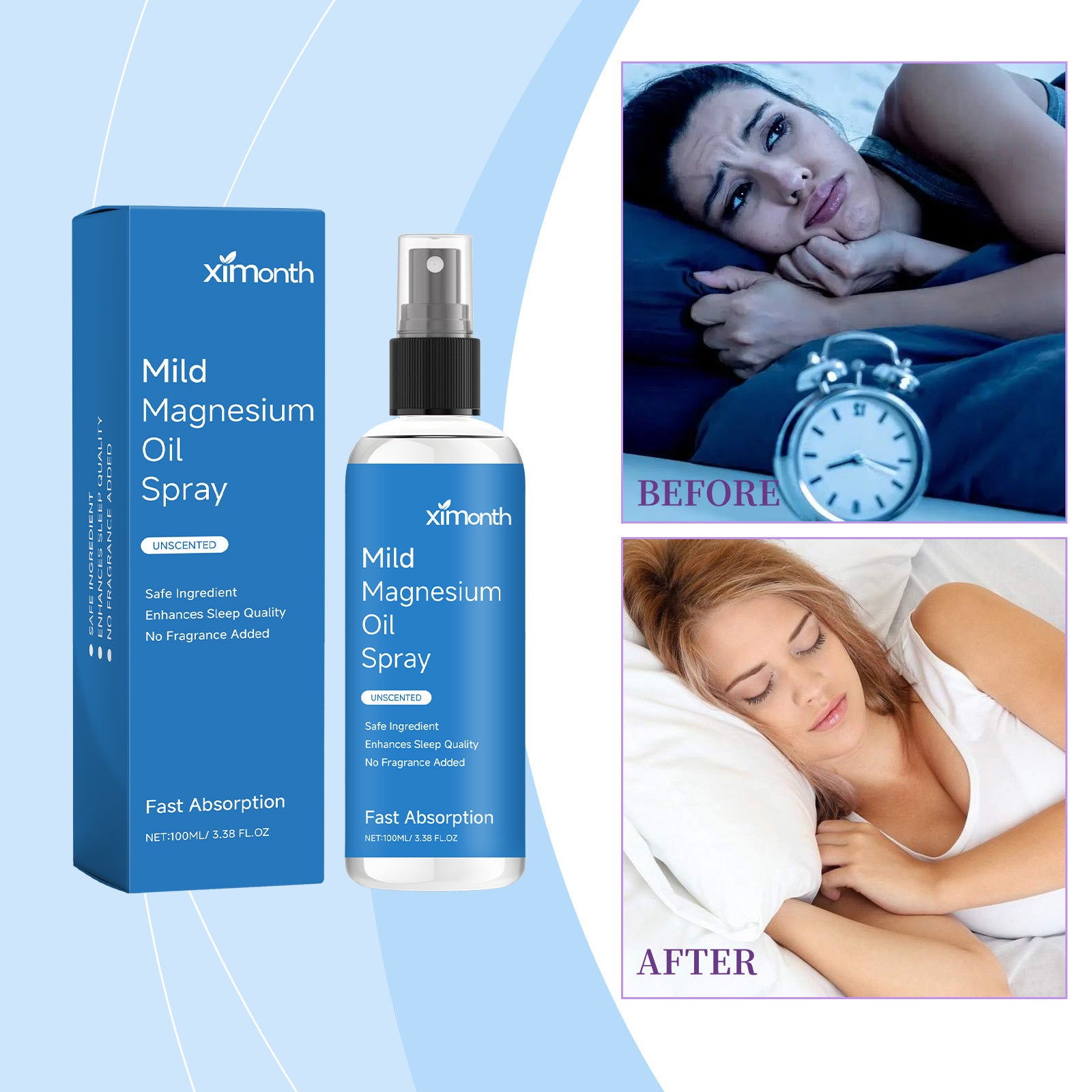 Night Care Relieve Discomfort Sleep Essential Oil Sprayبخاخ زيت عطري للعناية الليلية لتخفيف الانزعاج أثناء النوم